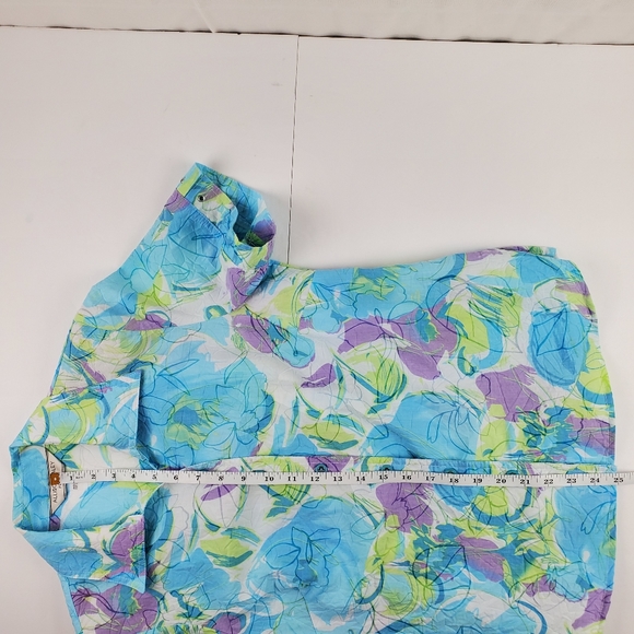 Vintage Allison Daley 80s short sleeve button up blouse 6P - Picture 8 of 8